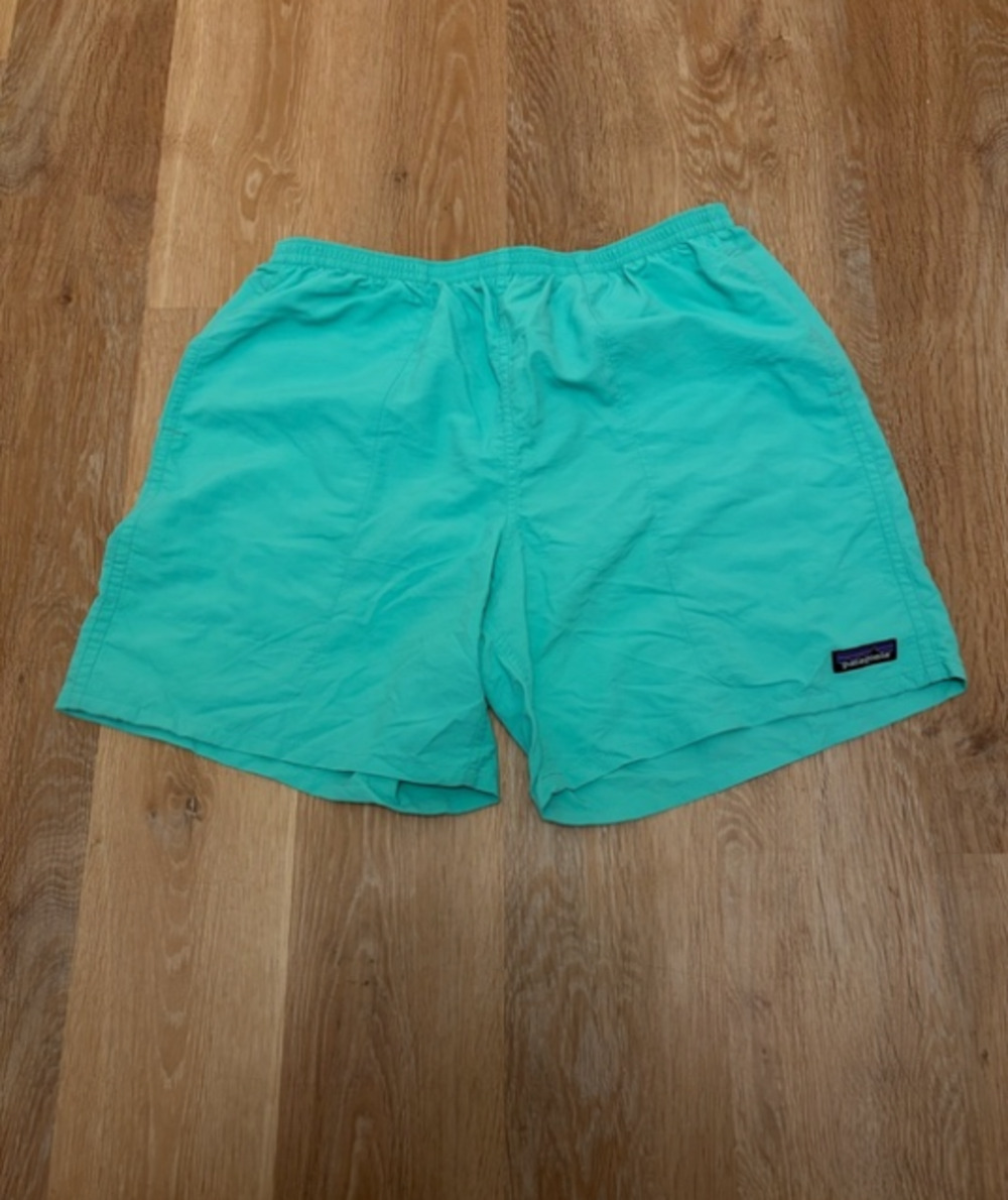 Patagonia Baggies Shorts 5” Inseam Teal Aqua Blue Mesh Lined Men’s Large L
